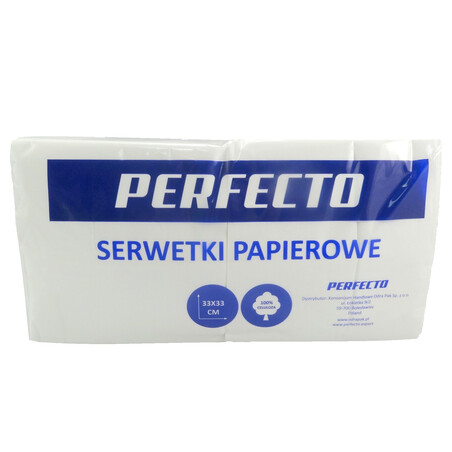 Serwetki jednowarstwowe 33x33 białe 500 szt