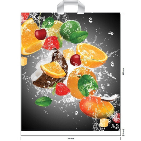 Reklamówki LDPE 43x46 Owoce 10szt