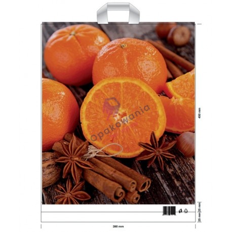 Reklamówki LDPE 39x45 Pomarańcze 10szt