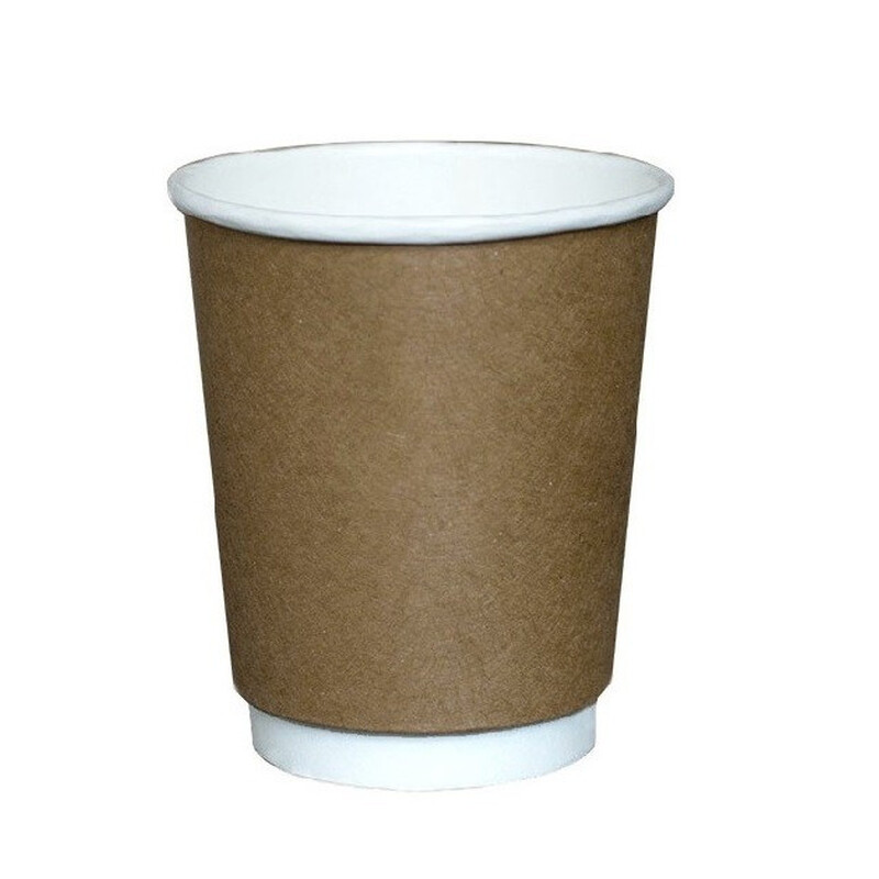 Kubek papierowy termiczny Kraft/Biały 300ml 90mm 20szt