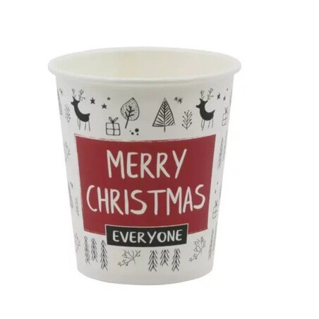 Kubek papierowy Merry Christmas 300ml 90mm 50szt
