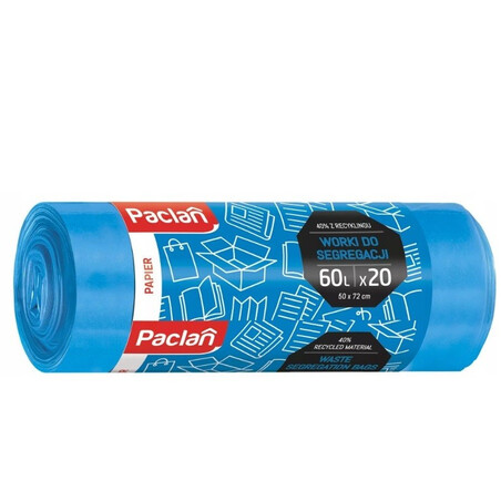 Worki 60l Paclan do segregacji papieru 60x72 20szt