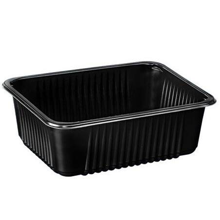 Pojemnik do zgrzewu czarny żebrowany W1/623RD 2300ml 320szt