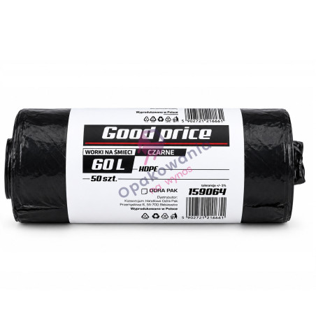 Worki HDPE 60l Good Price czarne 50szt