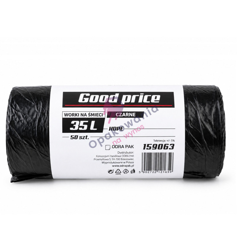 Worki HDPE 35l Good Price czarne 50szt